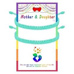 JENDEAR SHINE Mutter Tochter Armband Set für 2, Mama und Ich Gleicher Stil, Seilarmband, Wünsch dir was, Pflege, Handgemachtes Armband, Tochtergeschenk von Mama von JENDEAR SHINE