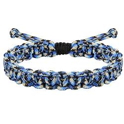 JENDEAR SHINE Nautisches Seil-Armband für Herren, Handgeflochtenes Paracord-Faden-Armband, Wasserdichtes, Verstellbares, Outdoor, Wandern, Surf. von JENDEAR SHINE