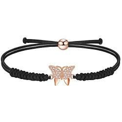 JENDEAR SHINE Schmetterlings Armband für Damen, Verstellbares Handgeflochtenes Seil Armband, Geburtstags Geschenke zum Muttertag für Mutter und Gattin von JENDEAR SHINE