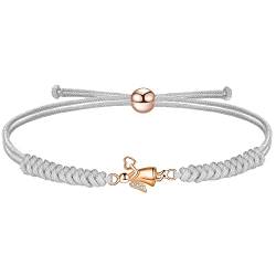 JENDEAR SHINE Schutzengel Armband Damen Mädchen, Geflochtenes Seil Glücksarmband, Geburtstag Jubiläum Abschlussgeschenk von JENDEAR SHINE