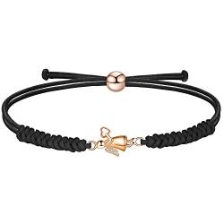 JENDEAR SHINE Schutzengel Armband Damen Mädchen, Geflochtenes Seil Glücksarmband, Geburtstag Jubiläum Abschlussgeschenk von JENDEAR SHINE