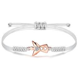 JENDEAR SHINE Schutzengel Armband für Damen, Verstellbarer Handgeflochtener Seilketten Engel Armband, Geburtstags Freundschaftsgeschenke für Frauen, Mädchen, Schwestern von JENDEAR SHINE