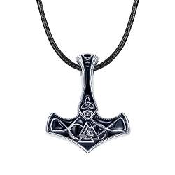 JENDEAR SHINE Thors Hammer Halskette für Herren, Hammer Anhänger Halskette mit Wikinger Runen, Nordischer Wikinger Schmuck für Herren von JENDEAR SHINE