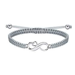 JENDEAR SHINE Unendlichkeit Armband Damen 925 Sterling Silber Infinity Geflochtenes Seil Armband Muttertag Geburtstags Weihnachten Geschenk für Sie Frauen Freundin Mama von JENDEAR SHINE