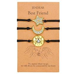 JENDEAR Freundschaftsarmband für 3 mit Sterne Mond Sonne Armband, Freundschaftsarmband Damen,Beste Freundin Geschenk von JENDEAR