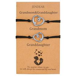 JENDEAR Geschenk Oma Geburtstagv om Enkel für 2, Oma Armband mit Herz Armbänder Enkelin Schmuck für Damen Mädchen von JENDEAR