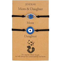 JENDEAR Mutter Tochter Armband Set für 2 mit Evil Eye,Tochter Geschenk von Mama, Armbänder Schmuck für Damen Mädchen von JENDEAR