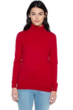 JENNIE LIU Damen 100% Reine Kaschmir Langarm Pullover Rollkragenpullover, Rot/Ausflug, einfarbig (Getaway Solids), Klein von JENNIE LIU