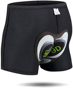 JEPOZRA Herren Radunterhose Radsportshorts Fahrradhosen mit elastische atmungsaktive 9D Gel Sitzpolster mit Einer hoher Dichte(XXL,Grau) von JEPOZRA