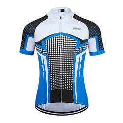 Rennrad Trikot Herren Radtrikot Kurzarm Sommer Fahrrad Shirt Atmungsaktiv (Weiß, L) von JEPOZRA