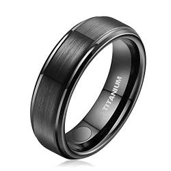 JEROOT Titan Magnetischer Ringe, 5mm Schwarz Magnetring Herren Damen, Therapeutischer Magnetische Rings Polierter Lifestyle-Ring Starker Magnet (3500 Gauss) von JEROOT