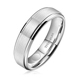 JEROOT Titan Magnetischer Ringe, 5mm Silber Magnetring Herren Damen, Magnetische Rings Polierter Lifestyle-Ring Starker Magnet (3500 Gauss) von JEROOT