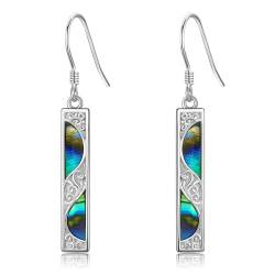 Bar Filigrane Abalone Shell Ohrringe 925 Sterling Silber Abalone Drop Dangle Ohrringe Bar Schmuck für Frauen von JERWLI