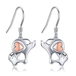 Elefanten Ohrringe 925 Sterling Silber Elefanten Ohrringe Hängend Elefanten Schmuck Geschenke für Frauen Mädchen Freundin Tochter Elefanten Liebhaber von JERWLI