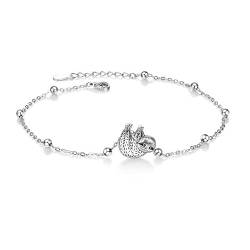 JERWLI Faultier Armband für Frauen Sterling Silber Faultier Armband Faultier Schmuck Geschenke für Frauen Mädchen von JERWLI