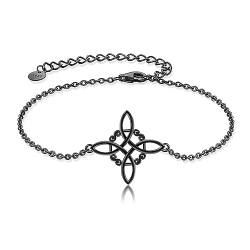 JERWLI Hexenknoten-Armband, Sterlingsilber, Hexenknoten-Armband, keltisches Kreuz, Schmuck für Frauen und Mädchen, Geschenke von JERWLI