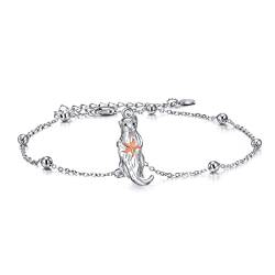 JERWLI Otter Armband Silber 925 Niedliche Otter Armbänder Wildtier Otter Schmuck Geschenke für Damen Mädchen Freunde Tierliebhaber von JERWLI