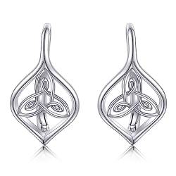 Keltische Knoten-Ohrringe, Sterlingsilber, keltische Leverback-Ohrringe, keltischer irischer Schmuck, Geschenke für Frauen und Mädchen von JERWLI