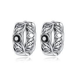 Keltische Knoten Ohrringe Sterling Silber Keltische Knoten Kleine Huggie Hoop Ohrringe Irische Keltische Schmuck für Frauen Männer von JERWLI