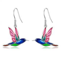 Kolibri Drop Ohrringe 925 Sterling Silber Kolibri Schmuck Geschenk für Frauen Mädchen von JERWLI