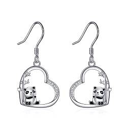 Panda Ohrringe Sterling silber niedliche Panda Schmuck Geschenke für Damen Frauen mädchen von JERWLI