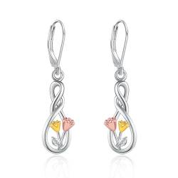 Tulpe Ohrringe 925 Sterling Silber Tulpe Unendlichkeit Blume Ohrringe Hängend Tulpe Schmuck Geschenke für Damen Frauen Mädchen Mutter von JERWLI