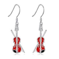 Violine Ohrringe für Frauen Sterling Silber Musik Ohrringe Violine Schmuck Geschenke für Frauen von JERWLI