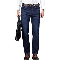 Herren Regular Business Casual Jeans Klassische Lockere Gerade Stretch Denim Hose Bequeme Vintage Jeanshose mit Konischem Bein (Blau,36) von JEShifangjiusu