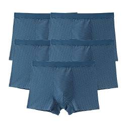 JEShifangjiusu Gestreifte Herren-Boxershorts Mit Hoher Taille Atmungsaktive Bedruckte U-Konvexe UnterwäSche Locker Bequeme Unterhosen (Blaue 5pc,9XL) von JEShifangjiusu