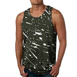 JEShifangjiusu Herren äRmelloses Kontrastreiches Sport-Tank-Top LäSsiges, Locker Bedrucktes Unterhemd Leichte Atmungsaktive Weste Mit Saum (Grün 30-1pc,7XL) von JEShifangjiusu