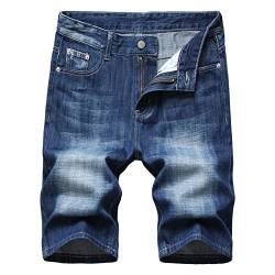 Lässige Zerrissene Kurze Jeans für Herren Distressed Sommer Gerade Passform Denim Shorts Moto Biker Gebrochenes Loch Kurze Jeanshose (Blau 1,42) von JEShifangjiusu