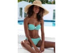 Bügel-Bandeau-Bikini JETTE Gr. 36, Cup B, grün (grün, weiß) Damen Bikini-Sets Ocean Blue mit Zier-Accessoires von JETTE