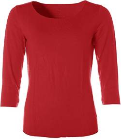 JETTE Damen Basic 3/4-Arm Shirt T-Shirt Rundhals Rot 42 von JETTE