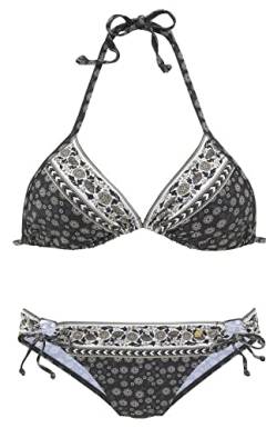 JETTE Damen Triangel Bikini (Cup A/B) (34, Black Print) von JETTE