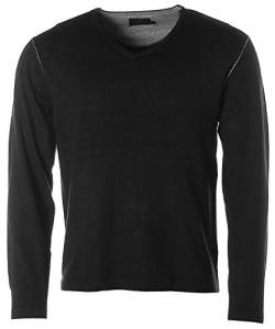 JETTE J.J. Men Herren Feinstrick V-Pullover Merrinowolle Kaschmir Schwarz L von JETTE