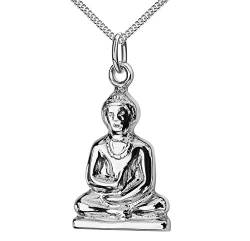 Anhänger 925 Silber Buddha Silberanhänger für Damen Mit Kette 45 cm von JEVELION