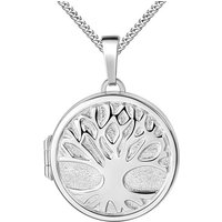 JEVELION Amulett Medaillon Baum des Lebens Silber Anhänger rund zum Öffnen für 2 Fotos (Bildermedaillon, für Damen und Mädchen), Mit Kette Sterlingsilber - Länge wählbar 36 - 70 cm oder ohne Kette. von JEVELION