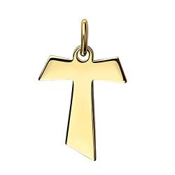 JEVELION Antoniuskreuz Taukreuz T-Form für Damen, Herren und Kinder Kreuz-Anhänger 585 Gold 14 Karat von JEVELION