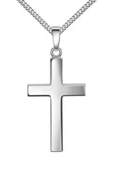 JEVELION Halskette Kreuz-Anhänger 925 Silber Silberkreuz mit Halskette Kreuz aus Sterlingsilber Kettenlänge: 55 cm von JEVELION