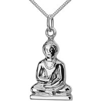 JEVELION Kette mit Anhänger Buddha Anhänger Silber (Silberanhänger, für Damen und Herren), Mit Silberkette 925 - Länge wählbar 36 - 70 cm. von JEVELION