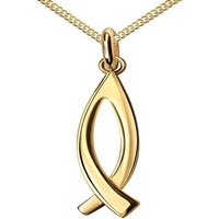 JEVELION Kette mit Anhänger Fisch Anhänger 333 Gold (Goldanhänger, für Damen und Herren), Mit Kette vergoldet- Länge wählbar 36 - 70 cm. von JEVELION