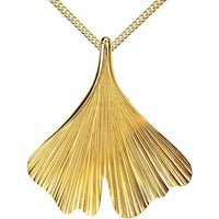 JEVELION Kette mit Anhänger Ginkgo Anhänger 333 Gold (Goldanhänger, für Damen), Mit Kette vergoldet- Länge wählbar 36 - 70 cm. von JEVELION