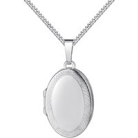 JEVELION Kette mit Anhänger Medaillon Anhänger zum Öffnen oval 925 Silber für 2 Fotos (Bilder Amulett, für Damen - Frauen und Mädchen), Mit Kette Sterlingsilber - Länge wählbar 36 - 70 cm oder ohne Kette. von JEVELION