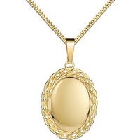 JEVELION Kette mit Anhänger Medaillon Gold 585 Amulett Anhänger zum Öffnen für 2 Bilder (Fotoamulett, für Damen und Mädchen), Mit Kette vergoldet - Länge wählbar 36 - 70 cm oder ohne Kette. von JEVELION