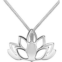 JEVELION Kettenanhänger KETTE MIT Anhänger Lotusblume 925 Sterlingsilber (Design Anhänger, für Damen), Mit Panzerkette - Länge wählbar 36 - 70 cm. von JEVELION