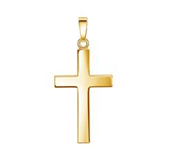 JEVELION Kreuz-Anhänger 585 Gold 14 Karat / 8 K in Hochglanz poliertes Goldkreuz für Damen und Herren als Kettenanhänger + Schmuck-Etui und Zertifikat von JEVELION