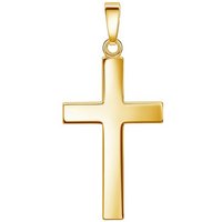 JEVELION Kreuzanhänger Kreuz Anhänger Silber vergoldet (vergoldeter Silberanhänger, für Damen), Kettenanhänger - Made in Germany von JEVELION