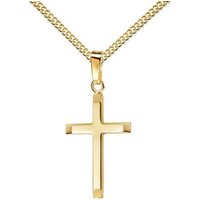 JEVELION Kreuzkette Kreuz Anhänger 750 Gold - Made in Germany (Goldkreuz, für Damen und Herren), Mit Kette vergoldet- Länge wählbar 36 - 70 cm. von JEVELION