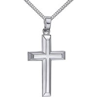 JEVELION Kreuzkette Kreuz Anhänger 925 Silber Made in Germany (Silberkreuz, für Damen und Herren), Mit Kette vergoldet- Länge wählbar 36 - 70 cm. von JEVELION