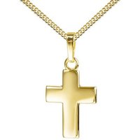 JEVELION Kreuzkette Kreuzanhänger 333 Gold - Made in Germany (Goldkreuz, für Damen und Kinder), Mit Kette vergoldet- Länge wählbar 36 - 70 cm oder ohne Kette. von JEVELION